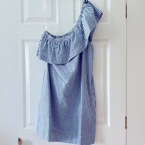 J. Crew Striped One Shoulder Dress Size 14